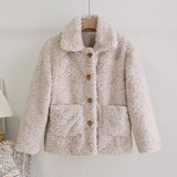 Christmas Gift Winter 2021 Solid Fuzzy Faux Fur Jacket Women Thick Warm Padded Lining Overcoat Sweet Girls Pink Faux Rabbit Fur Coat Outerwear
