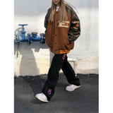 Kukombo Brown Jacket Baseball Bomber Female Men Zip Up Jacket Women Clothing 2022 Harajuku Plus Size Streetwear Outerwear Goth Japanese