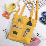 Kukombo Korean Mini Student Bag Casual Femme Shoulder Bags Quality Canvas Shoulder Bags Casual Large Size Travel Bags