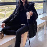 Kukombo 2022 New Winter Jacket Women Oversize Parka Coat Thick Warm Cotton Puffer Coat Black Hooded Padded Women Winter Jacket