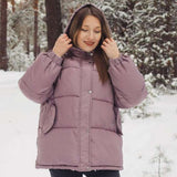 Christmas Gift Autumn Winter 2021 New Womens Coats Blue Jackets Hooded Coat Thick Cotton Parkas Oversized Jacket Female