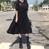 Kukombo Christmas Gift Gothic Style Dress Women Harajuku Gothic Lolita Goth Kawaii Dress Punk Cute Long Sleeve Black Midi Dress 2021 Emo Oversize