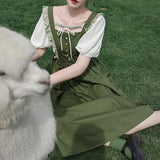Kukombo Hstar Gothic Lolita Dress Harajuku Fashion Cosplay Dress Japanese Soft Sister Style Green Dress Cute Girl Kawaii Princess