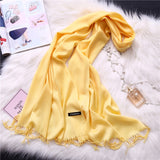 Christmas Gift 2021 women scarf solid cashmere scarves lady shawls and wraps winter head scarf pashmina long size foulard hijab wholesale