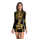 Halloween Kukombo New Helloween Cosplay Scary Costume Dress For Adult Skeleton Bodysuit American Carnival Party Performance Devil Ghost Women