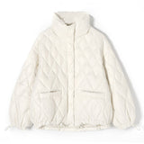 Christmas Gift  Womens Coats 2021 Winter Single Breasted Coat With Pockets Long Sleeve Fashion Down Jacket Female Thick Warm Outerwear