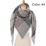 Christmas Gift 2021 New Winter Knitted Scarf Cashmere Pashmina Women Warm Neck Scarves Shawls Plaid Wraps Triangle Stoles Lady Bandana