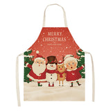 Linen Merry Christmas Apron Christmas Decorations for Home Kitchen Accessories Natal Navidad 2021 New Year Christmas Gifts