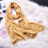 Christmas Gift 2021 women scarf solid cashmere scarves lady shawls and wraps winter head scarf pashmina long size foulard hijab wholesale