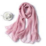 Christmas Gift 2021 spring summer women silk scarf fashion solid long size beach stoles female foulard shawls neck wrap pure hijabs scarves