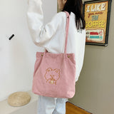 Kukombo Canvas Bag Women's Japanese Simple Fashion Leisure Bag Single Shoulder Bag Vertical Style Student Large Capacity Handbag