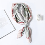 Kukombo New Silk Scarf Square for Women 70x70cm Small Neck Scarves Lady Shawl Fashion Print Hijab Brand Designer High Quality Scarfs