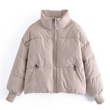 Christmas Gift 2021 Solid Color Fashion Winter Parka Women Long Sleeve Zipper Thick Warm Parkas Coat Casual Down Jacket With Pockets