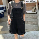 Kukombo Korean Overalls Harajuku Student Style 2022 Summer Loose Thin  Pants  Thin Retro Straight Women's Overalls Demin Jumpsuits