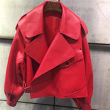 Christmas Gift Ailegogo New Arrival Winter Autumn 2021 Women's Leather Wallet Campera Chaqueta Cuero Mujer Modis Coat Women Veste Cuir De Couro