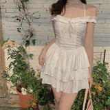 Kukombo  Summer Kawaii Party Strap Dress Women Casual Holiday Beach Sexy Mini  Dress Designer Ruffles Sweet Princess Fairy Dress Y2K