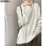 Christmas Gift cashmere Autumn Winter highneck thick oversize Sweater pullovers Women 2021 LOOSE  sweater pullovers female Long Sleeve