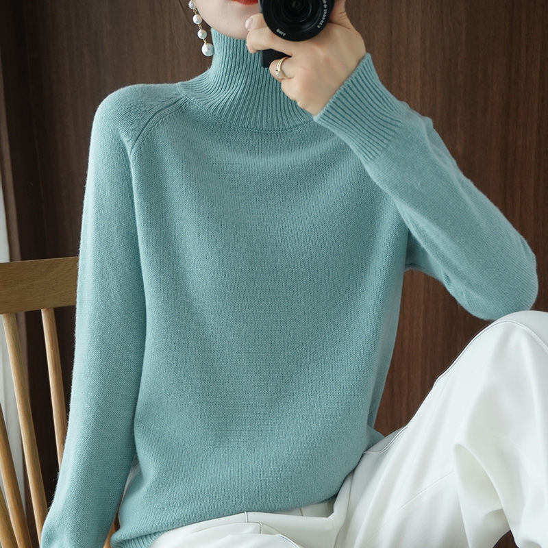 Christmas Gift Turtleneck Cashmere Women Sweaters Solid Casual Long Sleeve Knitted Jumper Female Bottoming Pullover Sweaters 2021 Autumn Winter