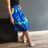 Christmas Gift Fashion Satin Women Vintage Van Gogh Starry Sky Oil Painting 3D Print High Waist Skirt Rockabilly Tutu Retro Puff Skirt SK057