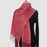 Christmas Gift 2021 Winter Scarf For Women Long Warm Cashmere Scarves Hijab Solid Lady Shawl Wrap Female Pashmina Bandana Head Scarfs Echarpe