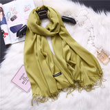 Christmas Gift 2021 women scarf solid cashmere scarves lady shawls and wraps winter head scarf pashmina long size foulard hijab wholesale