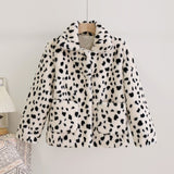 Christmas Gift Chic Street Fashion Leopard Fur Coat Women Winter Fuzzy Short Faux Rabbit Fur Jacket Harajuku Y2k Girls Thick Warm Coats Women