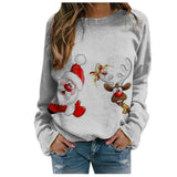 Christmas Gift Women Christmas Printing Sweater Plaid Women Casual Long Sleeve Shirts Blouse Tops Christmas Sweater Holloween Fastival Clothes