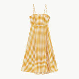 Christmas Gift Marwin New Summer Fashion High Quality Spaghetti Strap Long Women Houndtooth Printing High Street Hoilday Style Women Dresses