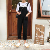 Kukombo Woman's Denim Overalls Solid Color Black Korean Preppy Style Fashion Jumpsuits Denim Dress Strap Skirt Summer Women Overalls