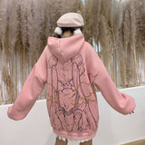 Kukombo Black Friday Sales Kawaii Anime Winter Women Hoodie Cute Cartoon Long Sleeve Casual Hoodie Oversized Sweatshirt Harajuku Tops Fashion Pullover