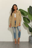 Kukombo Solid Color Casual Shirt Women's Belt Wide Loose Belt Blouse Coat Fashion Buttoned Single Breasted All-Match Chic Tops