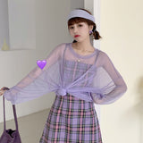 Kukombo Dress Sets Women Purple Sweet Ladies Retro Korean Style Students Fresh Mini Two Piece Casual Holiday Girls Slim Ins Maiden Chic