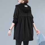 Christmas Gift 2021 New Autumn Women Jacket Casual Basic Coat Pocket Zipper Jackets Long Sleeve Female Windbreaker Loose Hooded Outwear C-37