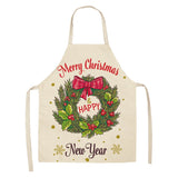 Linen Merry Christmas Apron Christmas Decorations for Home Kitchen Accessories Natal Navidad 2021 New Year Christmas Gifts