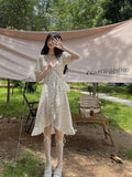 Kukombo Hstar Sweet Elegant Floral Party Dresses Women Print Puff Sleeve Boho Korea Irregular High Street Vintage Sundresses Summer 2022