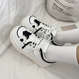 Kukombo Women Sneakers Kawaii Lolita Japan Anime White Sports Shoes Flat Platform Running Casual Korean Trainers Spring Fashion Autumn
