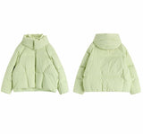 Christmas Gift BGTEEVER Chic Hooded Cotton Padded Women Parkas 2021 Winter Warm Loose Solid Thicken Female Coats Ladies Zippers Outwear