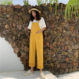 Kukombo Korean Version Of Woman's Denim Overalls + Thin Sloppy Skirt Girlfriend Skirt Pure Black And Yellow Wild Preppy Style Jumpsuits