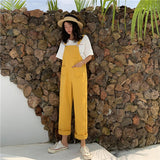 Kukombo Korean Version Of Woman's Denim Overalls + Thin Sloppy Skirt Girlfriend Skirt Pure Black And Yellow Wild Preppy Style Jumpsuits