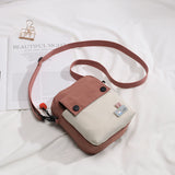 Kukombo Mini Shoulder Bag Female Small Canvas Fashion Canvas Cross Body Bag Casual Handbag Simple Zipper Purse Coin Bag