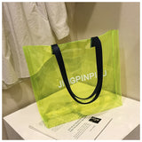 Kukombo  PVC Clear Transparent Tote Bags Women Candy Jelly Beach Bags Women Summer Large Handbags Casual Shopping Shoulder Bag