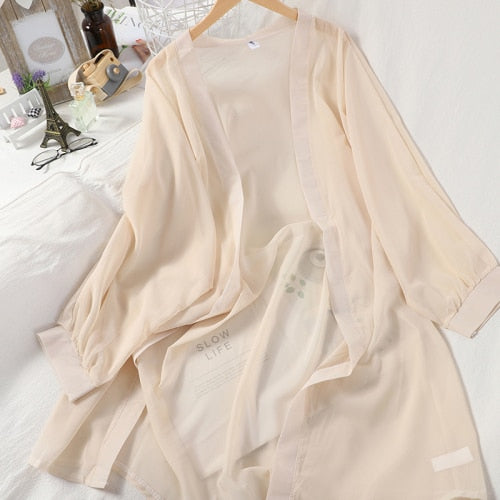 Neploe Korean Women Long Sleeve Chiffon Blouses Vintage V Neck Solid L ...