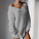Christmas Gift Winter Women Warm Dress Elegant O Neck Simple  Casual Loose Women Plush Mini Dresses Long Sleeve Warm Party Dress Vestidos