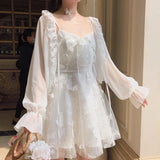 Kukombo French Fairy Dress Women Elegant Sleeveless Chiffon Mini Dress Casual Floral Print Korean Kawaii Summer Dress Women-0519
