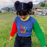 Rainbow Letter Print Oversize Hoodies Women Color Patchwork Long Sleeve Pullove Streetwear Autumn Aesthetic Sweatshirt