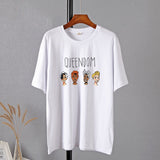 Christmas Gift Hirsionsan Gothic Character Printed T Shirt Women Harajuku Soft Summer Cotton Tshirt Korean Loose Tees Ins Casual Female Tops