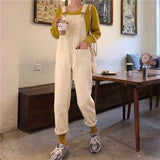 Christmas Gift Women's denim Jumpsuits Loose Solid Color Thin high Waist All-Match Straight Preppy Style  Summer Pocket Woman Denim Overalls