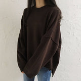 Christmas Gift DISWEET 2021 Harajuku Solid Color Sweaters Vintage Loose Knitted Tops Womens Fashion Oversized Pullovers 2 Colors Clothing