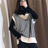 Christmas Gift Hirsionsan V Neck Knitted Sweater Vest Women 2021 New Korean Cashmere Loose Vest Pullovers Female Solid Sleeveless Knitwear