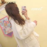 Kukombo Autumn College Style Corduroy Jacket Women Japanese Cute Lantern Long-Sleeved Jackets Female Sweet Loose O-Neck Short Coats